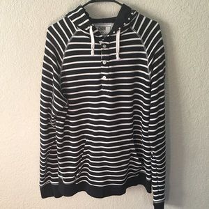 Chor Stripped Black/ White 3 Button Hoodie XL